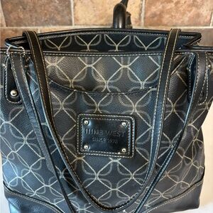 Nine West Black And Gold Patterned Women's Bag/Tote